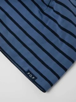 Jerseylue fleecefôret stripete